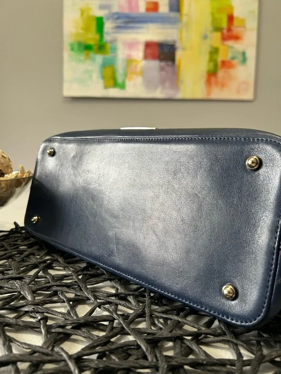 Brahmin Large Duxbury Navy Baronia Floral Satchel & Matching Suri Wallet - Picture 12 of 16